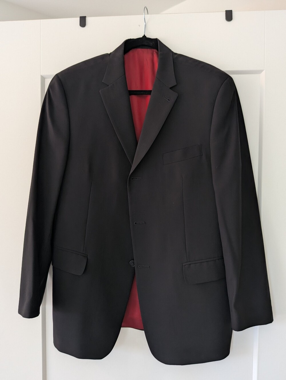 Kenneth Cole Black Blazer with Red Lining